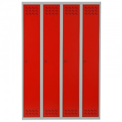 Szafa ubraniowa Metalkas TG-6MSU-ECO z czerwonymi drzwiami